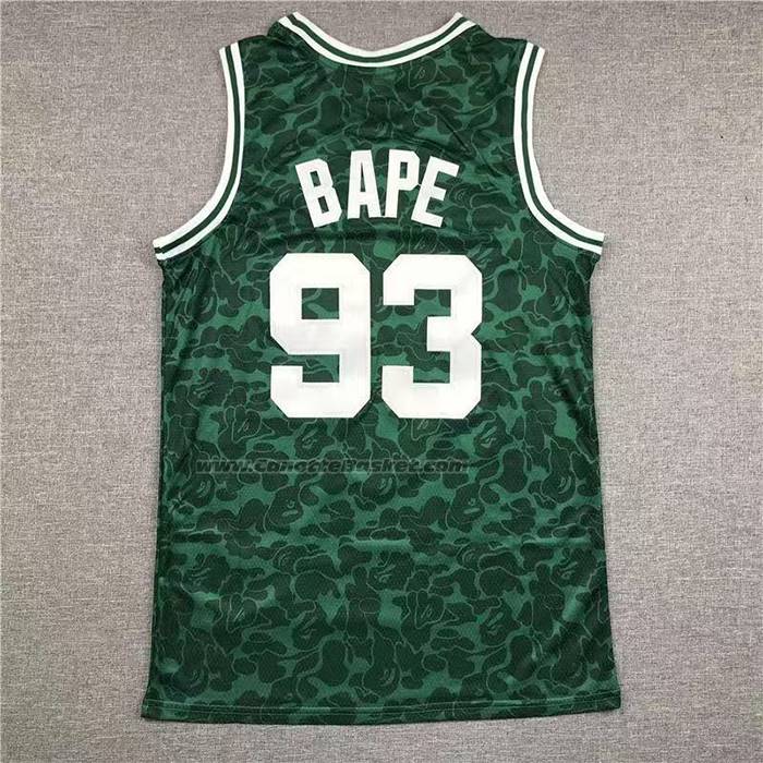 Maglia Boston Celtics Bape No 93 Slap Sticker Mitchell & Ness 1985-86 Verde